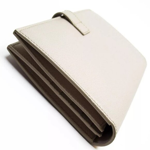 Auth Salvatore Ferragamo Gancio Bifold Long Wallet light beige leather - Picture 2 of 12